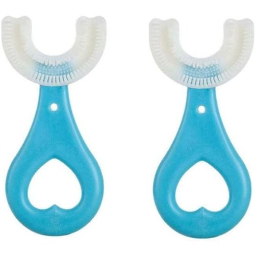 U Shaped Training Toothbrush For Kids - 2 Pieces - Blue