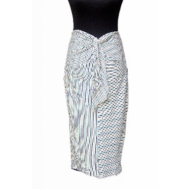 Women's Striped Bodycon Slim Fit Jersey Midi Skirt