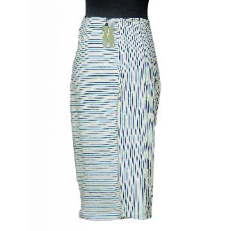 Women's Striped Bodycon Slim Fit Jersey Midi Skirt