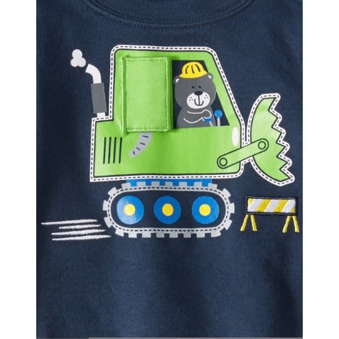 Baby Boy Applique Teddy Bear Bodysuit