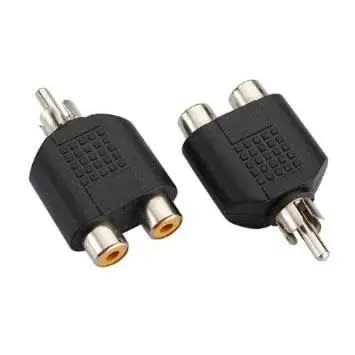 2pcs-rca Av Audio Splitter Adapter - 1 Male - 2 Female