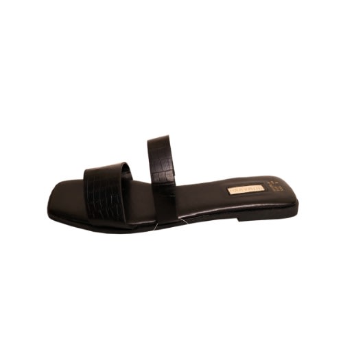 Double Strap Slippers - Black