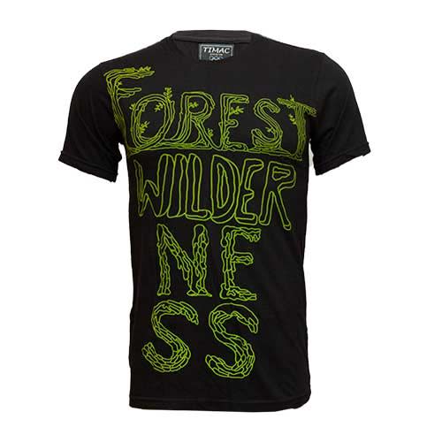 Men's Forest Wilderness Print T-shirt - Black