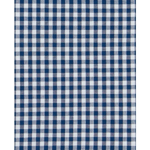 Navy Gingham Fitted Double Cuff Shirt