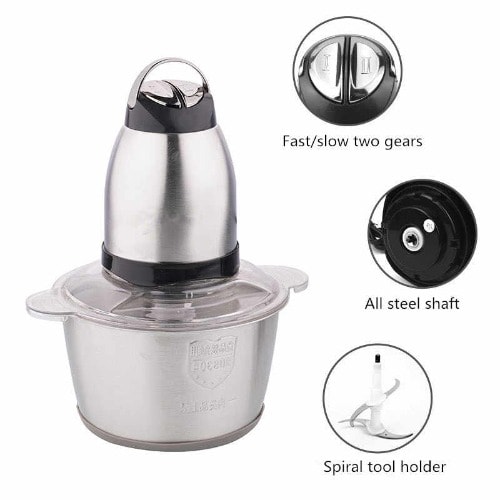 Mr Steel Stainless Food Processor & Meat Mincer 3L