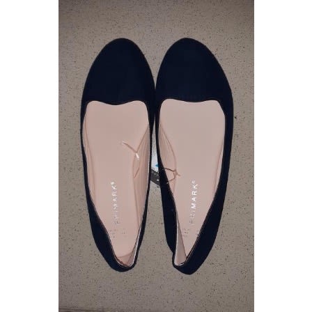 Ladies Suede Flat Shoes - Navy Blue