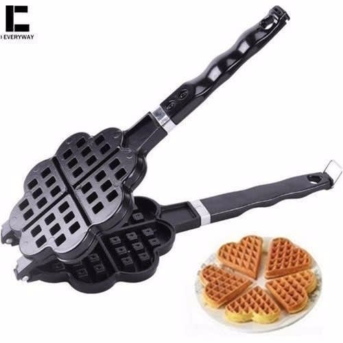 Heart-Shaped Non-Stick Stove Top Waffle Pan Maker