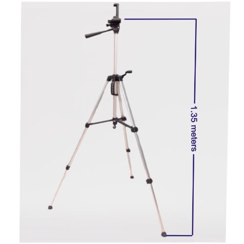 1.35 Meters Aluminum Tripod Stand With Phone Holder + Bluethoot Shutter + Bag - Silver
