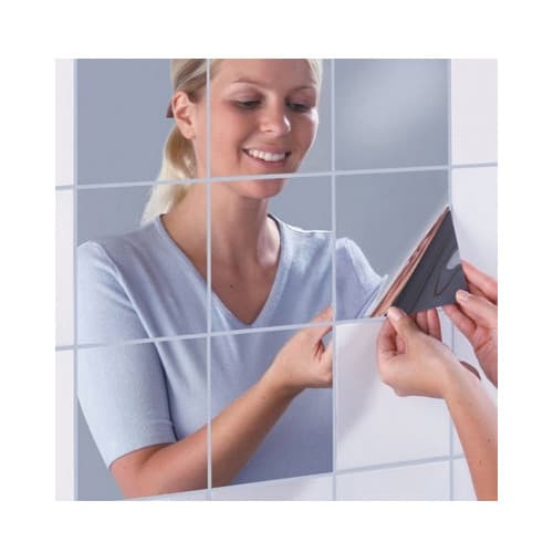 Square Mirror Wall Tiles Stickers - 9pcs