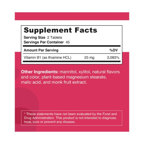 Vitamin B1 25 Mg 90 Tablets (support Energy & Metabolism)