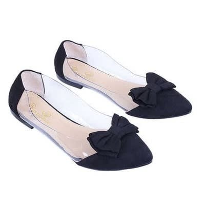Female Transparent Flats With Knot