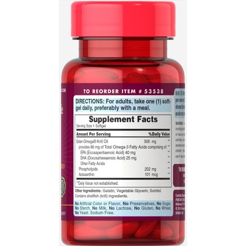 Red Krill Oil 500 Mg - 86 Mg Active Omega-3 By  30 Softgels