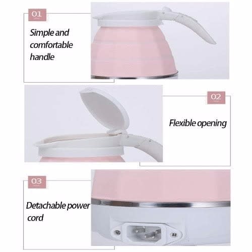 Mobile Collapsible Electric Kettle - Pink