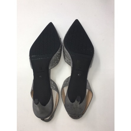 Slingback Stoned Covered Toe Heels - Grey