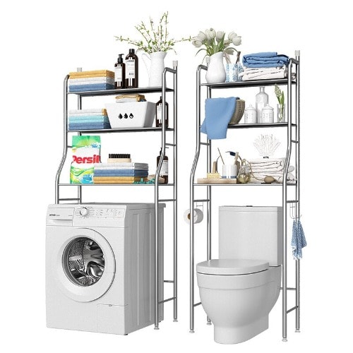 Dual And Triple Tier Stainless Steel Toilet  & Washing Machine Organizer