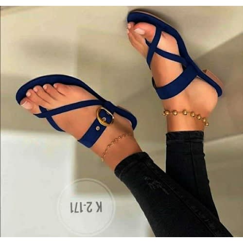 Blue Flat Sexy Ladies Slippers