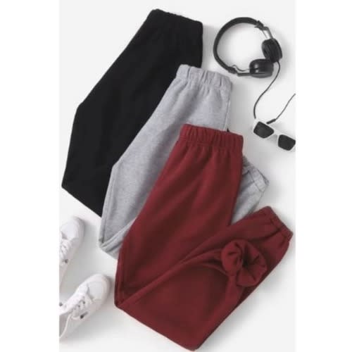 Casual Joggers Pants - 3 Pieces - Black - Grey And Burgundy