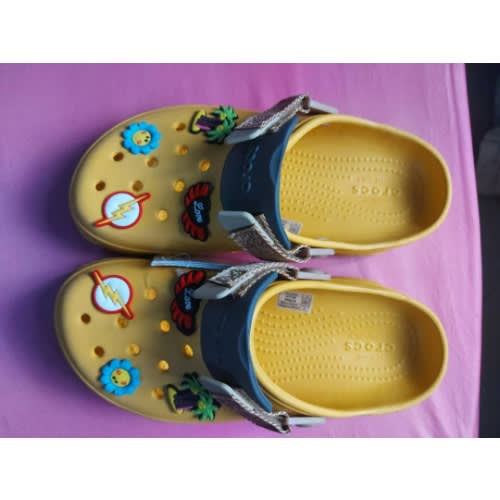 Ladies All Terrain Crocs Sandal With Jibbitz - Yellow