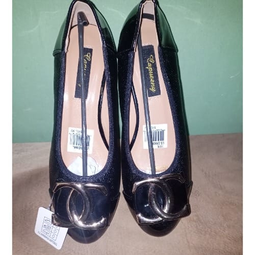 Leathered Bow Ladies Office Wedge Shoe