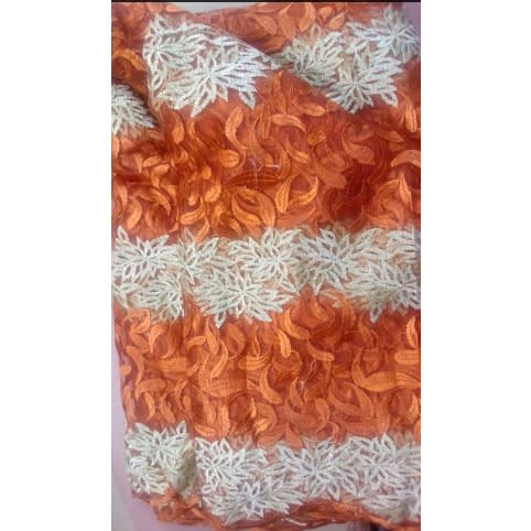 Two Colour Net Lace Fabric - 5 Yards