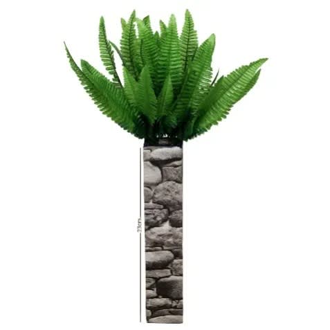 Brick Design Standing Vase With Palm Flowers - 20 CM X 10 CM