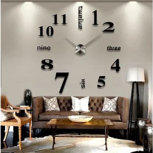 3d Wall Clock Mirror Wall Stickers Creative Diy