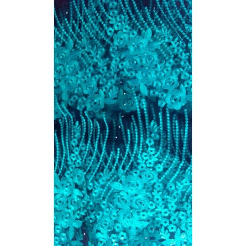 Net Lace fabric - Blue  - 5 Yards