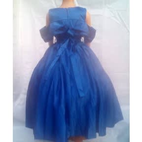 Big Girl Off Shoulder Frills Gown - Royal Blue