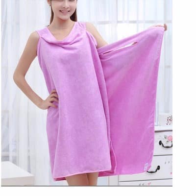 Femal Body Wrap Bathrobe Towel - Purple