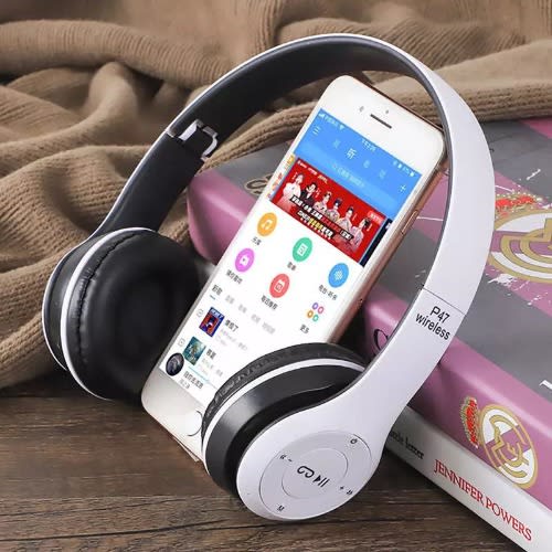 P47 Foldable Wireless Bluetooth Headphones - White