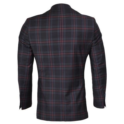 Men's Black Chinos & Grey Strip Square Design Blazer Combination