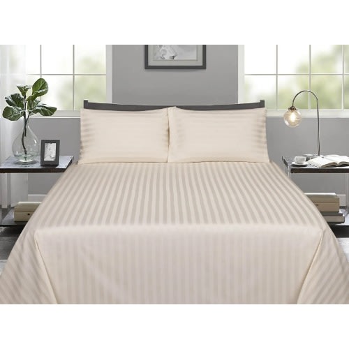 Cream Stripe Bedsheet - 200X220cm