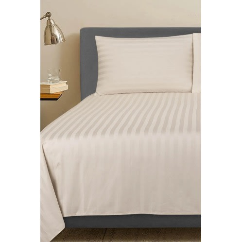 Cream Stripe Bedsheet - 200X220cm