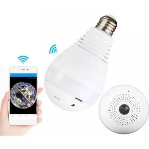 Wifi Panoramic Led Bulb Ip Camera For Remote View On Smartphones
