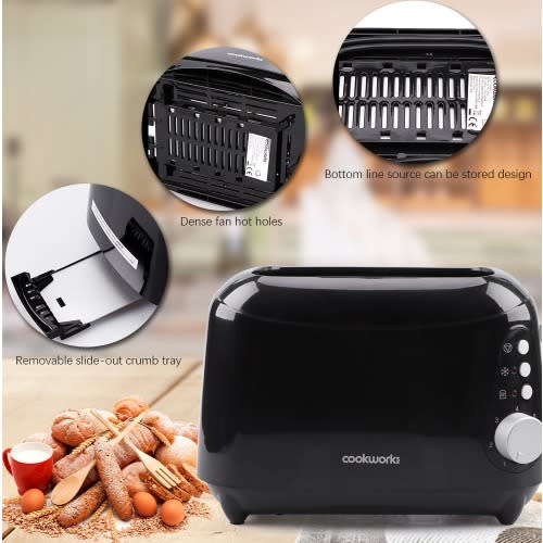 Two Slice Auto Popup Electric Toaster With Pullout Crumb Tray - 750w
