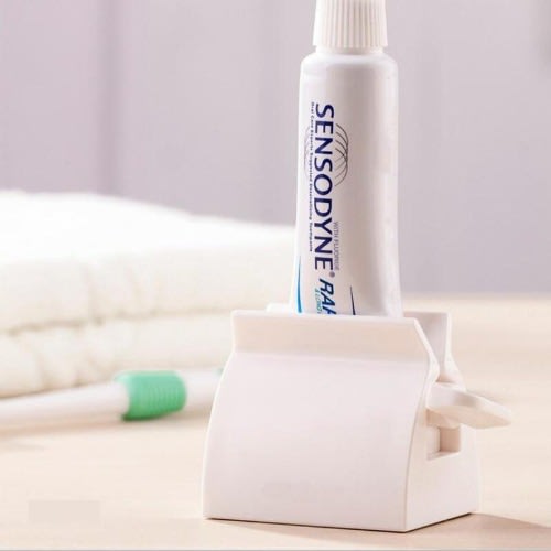 Multifunctional Toothpaste And Tube Squeezer And Dispenser - White