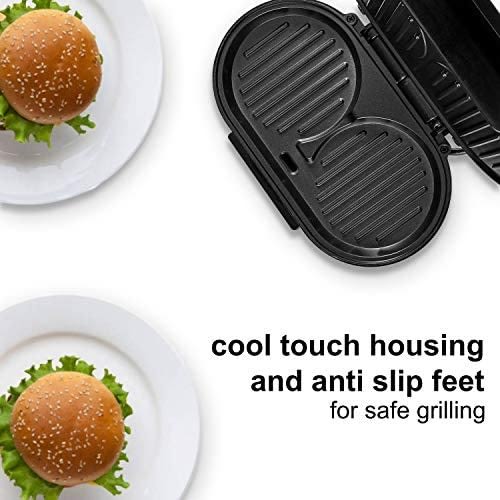 Ex-pro Hamburger Maker  - Dual Electric Burger Grill Cooker With Non Stick Plates - 1000W
