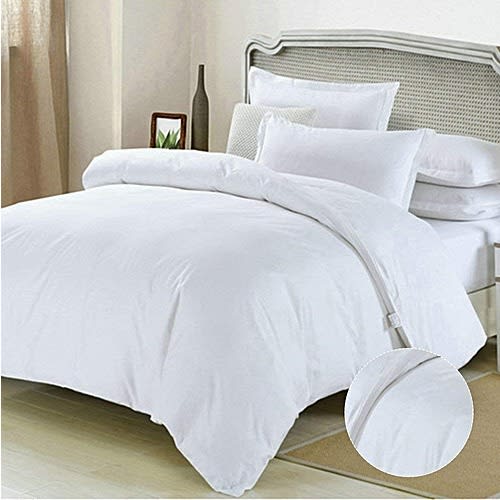 Plain White American Cotton Bedsheet And Duvet With 4pillowcases