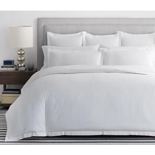 Plain White Bedding Set - Duvet, Bedsheet And 4 Pillowcases.