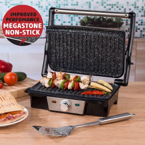 Megastone Health Grill & Panini Press - Electric Non-stick Grill - 1500W - Black - Ek2132mg