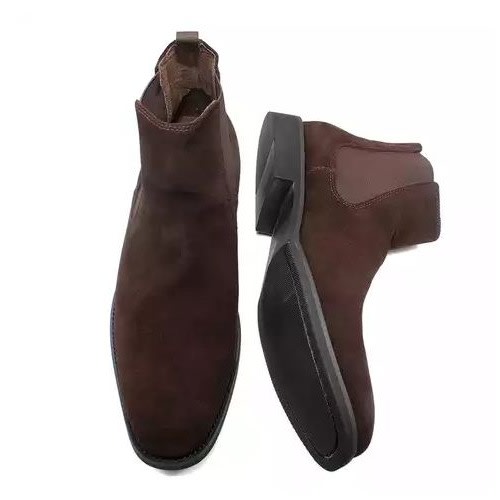 Suede Chelsea Boots - Brown