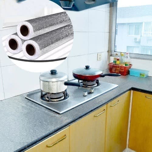 Oil And Fireproof Kitchen, Wall Stove Aluminum Foil Stickers / Wallpaper