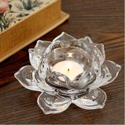 Crystal Lotus Candle Holder
