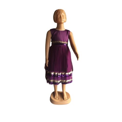 Girl Shimmer Layer Gown - Purple