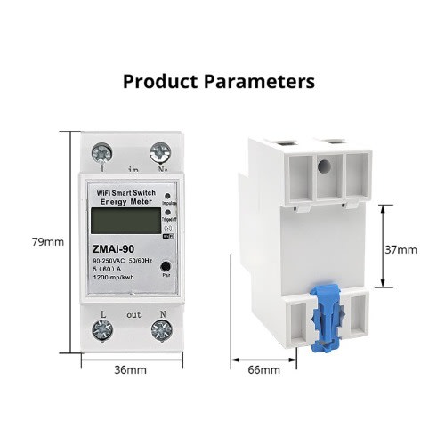 Tuya Smart Wifi Single Phase Energy And Power Meter