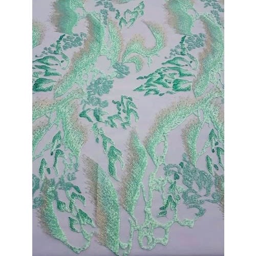 Sequin Tulle Lace - Mint Green - 5 Yards