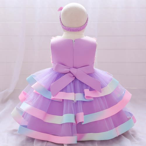 Girl Rainbow Gown - Purple