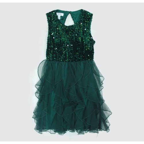 Green Lace Sequence Dress