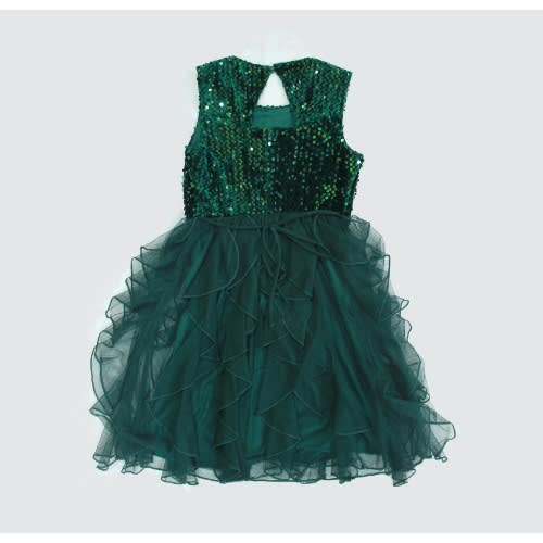 Green Lace Sequence Dress