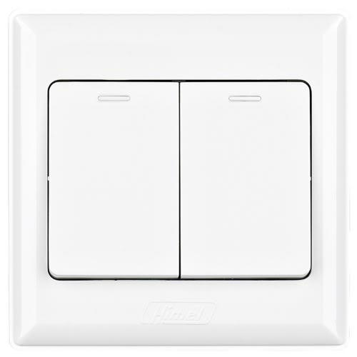 Himel Switch - Advanced Series - 10 Ax- 250V - 2 Gang - 2-way || HWDA2S2 - White